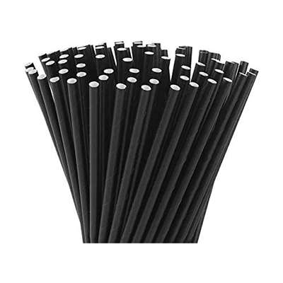Biodegradable Paper Straight Straws Unwrapped 1X100 26013W