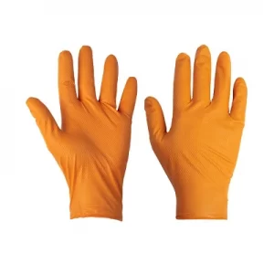 Nitrile Thick Orange Gloves 1x100 27003E