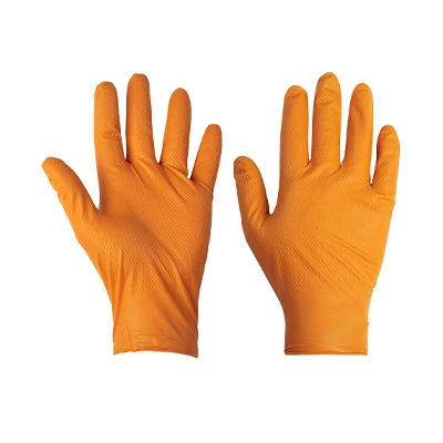 Nitrile Thick Orange Gloves 1x100 27003E